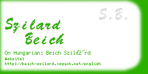 szilard beich business card